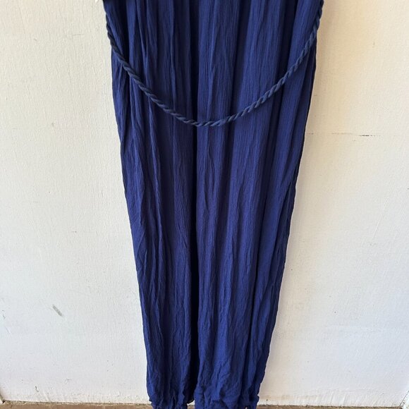 Knox Rose Maxi Dress Womens Medium Navy NWT Boho Embroidered Side Slits Strappy - Picture 9 of 9